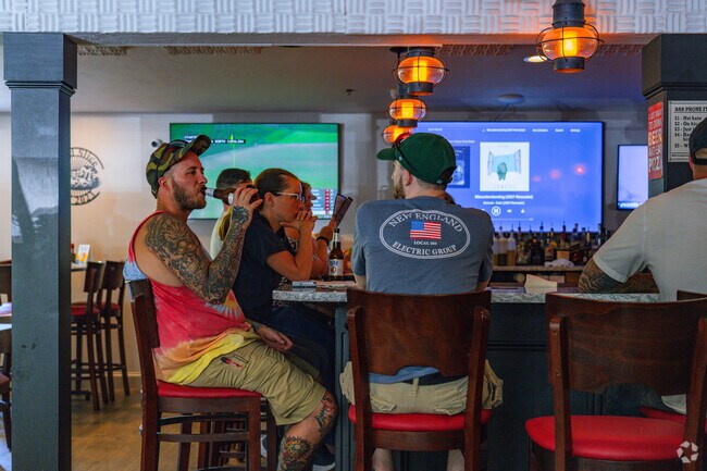 Locals gather with friends at Solid Slice Pizzeria and Pub in West Parish for a drink and pizza.