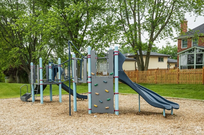 A playground set is located on the school's grounds.