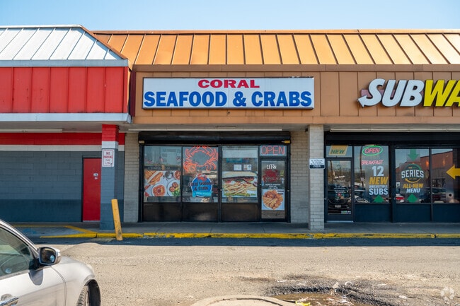 Coral Seafood and Crabs in Coral Hills is a local favorite for freshly prepared seafood dishes.
