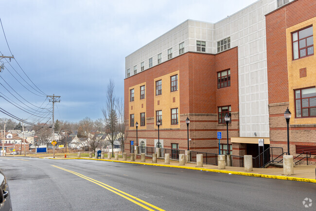 The arrival area for the students at the Parthum Educational Complex in Lawrence, MA.