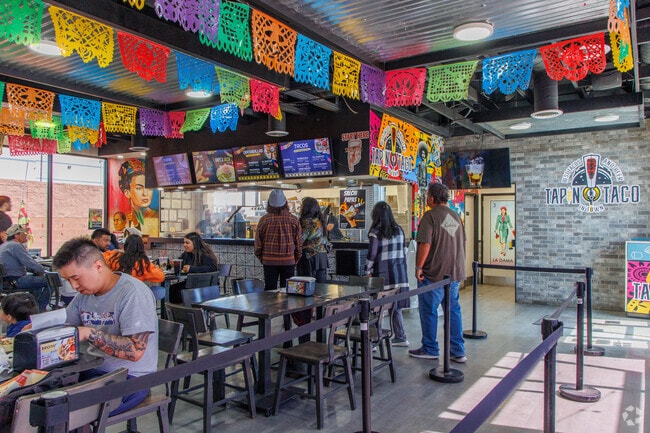 Tap N Taco is a great stop for tasty tacos near Chamiza Estates.