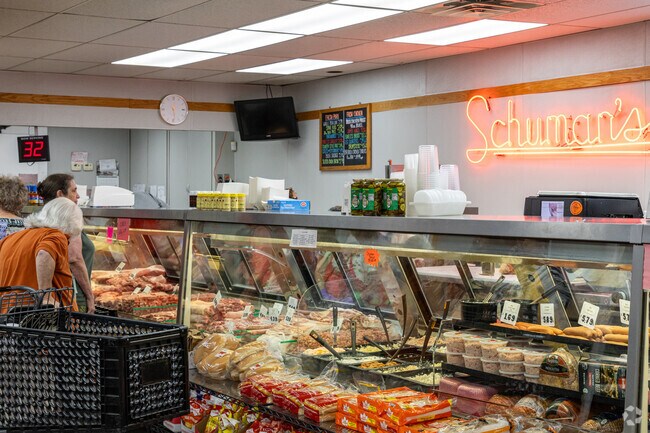 Schuman's is the Brookshire neighborhood meat shop and gives locals fresh meats.