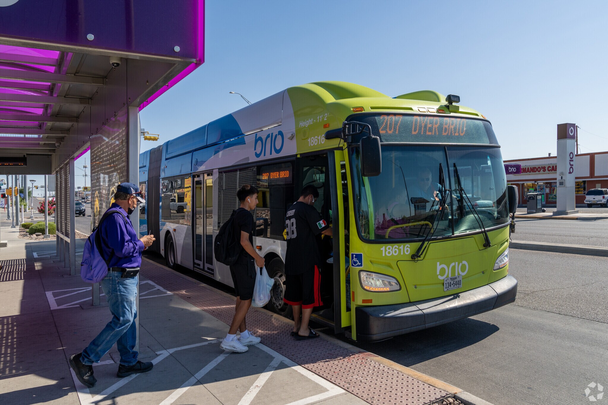 Sun Metro buses provide Logan Heights residents an easy commute to Downtown El Paso.