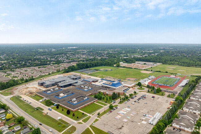 Walled Lake Western High School aerial view.