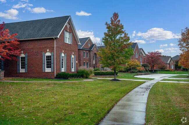 Large homes dominate the Island Lake neighborhood, with many set against the lake.