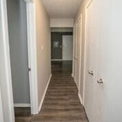 Hall of closets in all 2 bedroom units