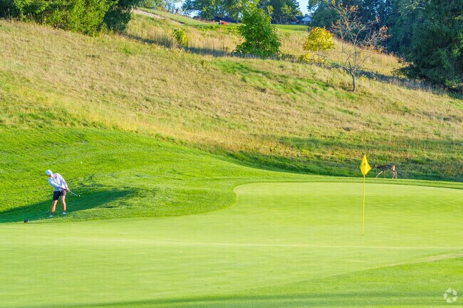 You'll run into a different kind of spectator as you play golf at Oglebay Park near Pleasanton.