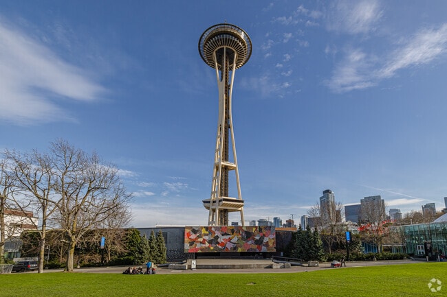 The Space Needle is a famous attraction in Uptown that can be seen throughout the neighborhood.