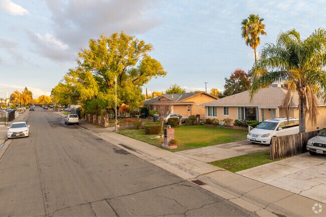 Tall trees provide shade and keep homes in Woodbine cool during the summer months.
