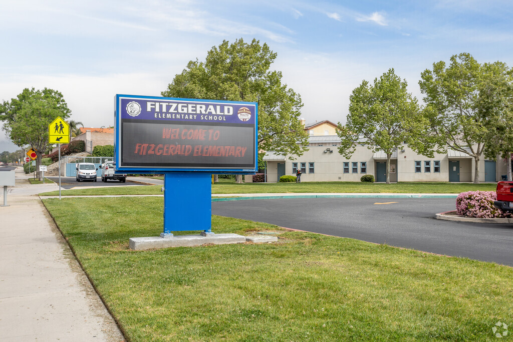 Edward Fitzgerald Elementary School signage displays school updates and news.