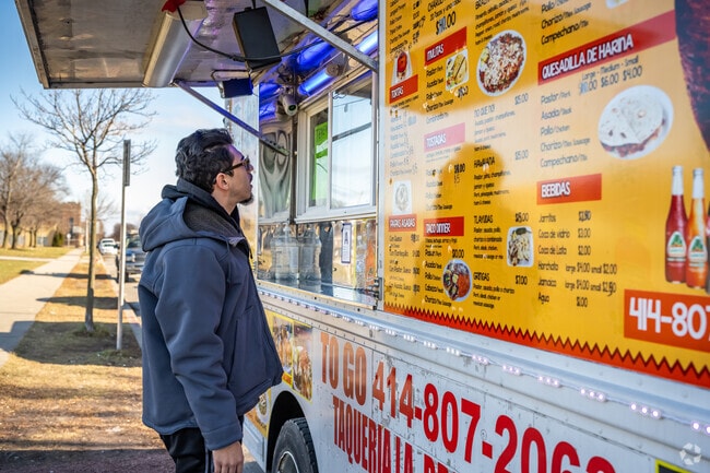 Food trucks frequent Burnham Park's public areas.