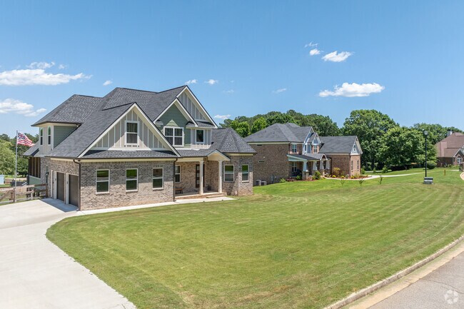 Several new construction homes line the streets of Walnut Grove.