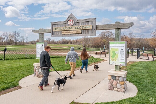 Grand Ravines Dog Park in Allendale has vast green spaces for furry friends to enjoy.