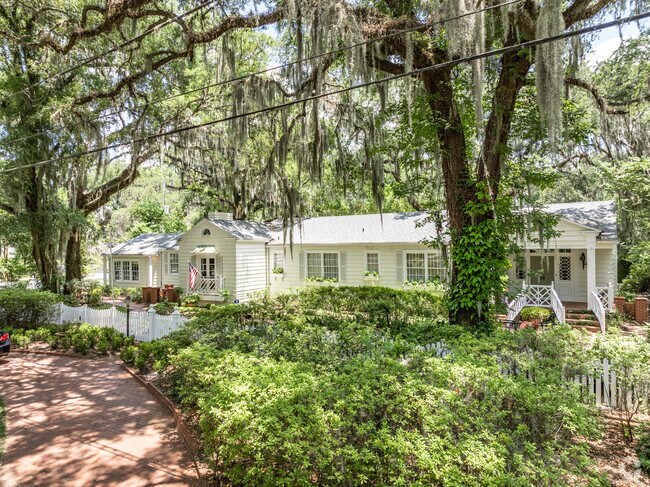 Ortega homes are surrounded by grand oak trees with Spanish moss.
