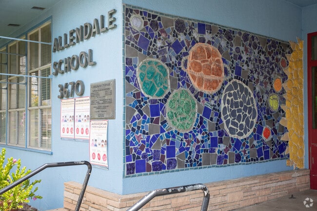 Students at Allendale Elementary School in Allendale created a mosaic to welcome families.
