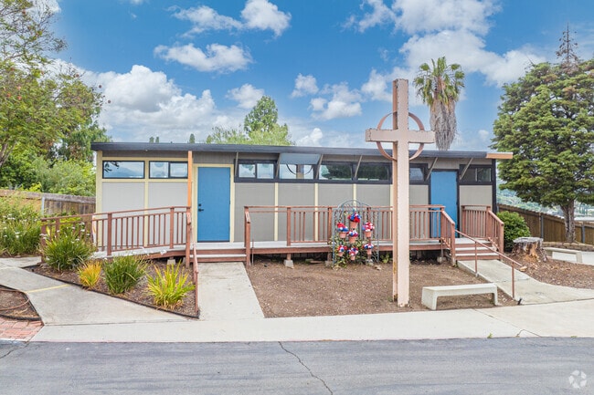 Trinity Christian School has small classrooms on the side of the building.