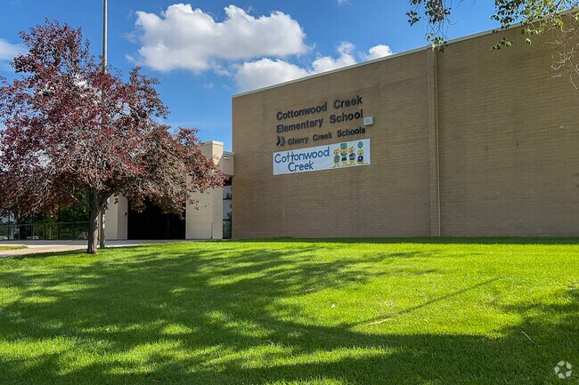 Signage and entry at Cottonwood Creek Elementary School.