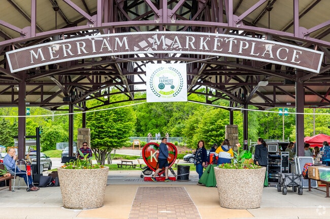 The Merriam Marketplace is covered and holds the weekly Merriam Farmers Market.
