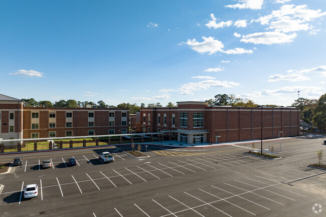 Groves High School features a large gym and auditorium.