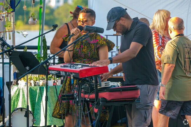 Baldwin Park's First Friday music and entertainment excite the crowd on a beautiful night.
