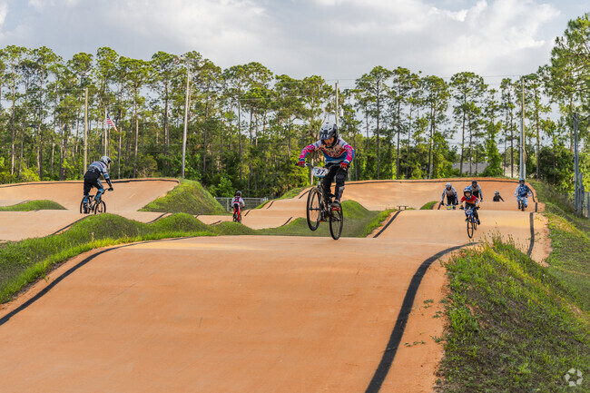 Strickland Park in Grand Preserve One is home to a BMX track for local riders and events.