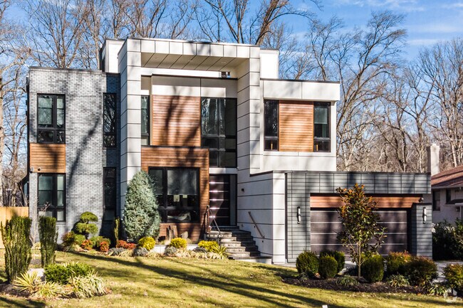 Modern homes can be found throughout the Barnaby Woods neighborhood of Washington, DC.