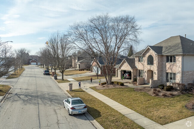 Higher-end brick construction homes in Grasslands.