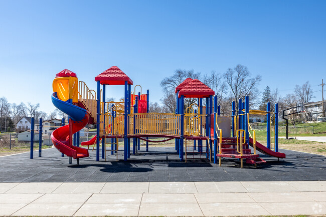 Everyone loves the modern playground at Highland Elementary School.