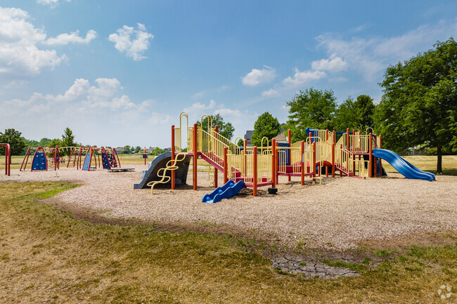 Liberty Elementary School has a playground with several different pieces of equipment.