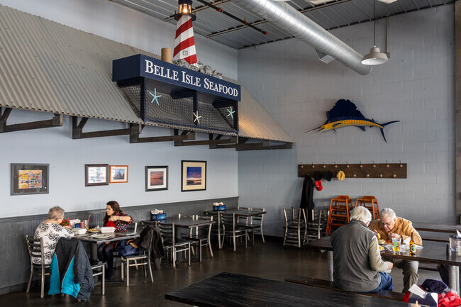 Grab some dinner with friends at Belle Isle Seafood in Downtown Winthrop.