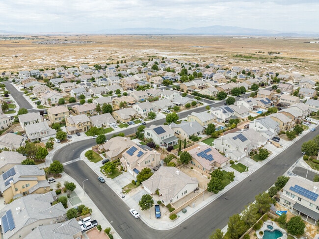 The West Lancaster neighborhood is set against a high desert backdrop.