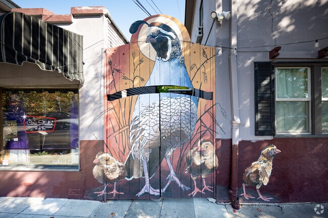 You will love all the fun Juilliard Park art murals in Santa Rosa..