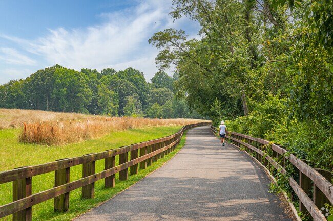 Get your steps in on the paved walking trail in Mariner Point Park in Joppa.