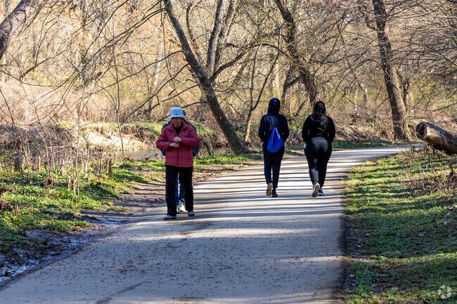 Walk with friends on the paved trail in Pennypack Park in Bustleton.