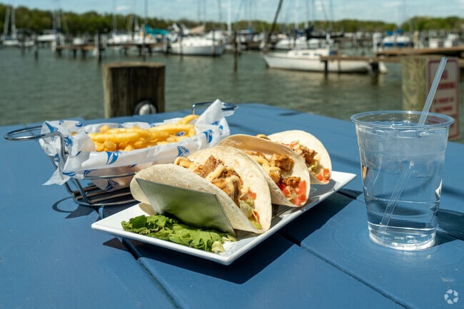 Rockfish tacos at Sunset Cove Restaurant in Bowleys Quarters is a local favorite.