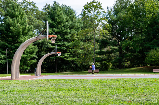 The Village Park basketball courts in Lawrenceville are perfect for residents to shoot around.