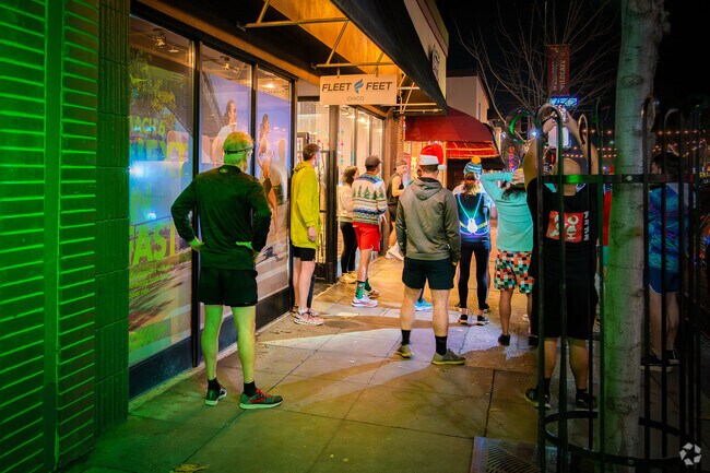 Group of like minded runners fill Chico streets for a planned run from the Fleet Feet store.