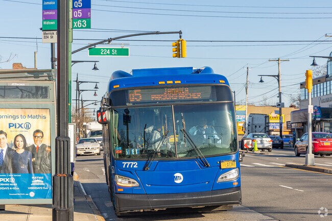 Laurelton residents can take a comfortable bus ride into the city on the X63 bus.