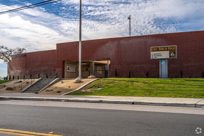 Eric Birch High School buildings from the street.