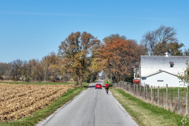 The country roads of Leroy are a perfect place for residents to ride a bike.