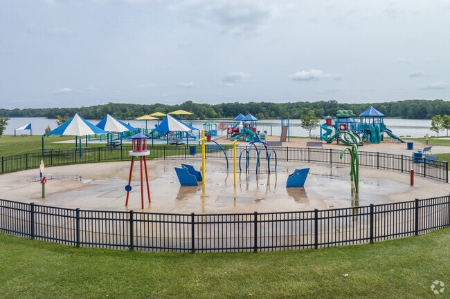 Cool off at the splash pad at Bluebell Beach in Beecher.