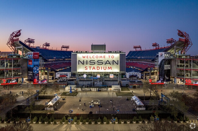 Hermitage residents only have to drive 14 miles to watch a game at the Nissan Stadium.