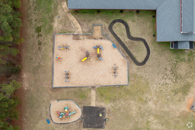 Aerial view of the sports fields of Elmont Elementary School.
