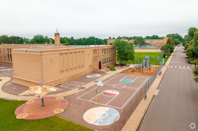 Sidewalk games are played at recess at Steck Elementary School.