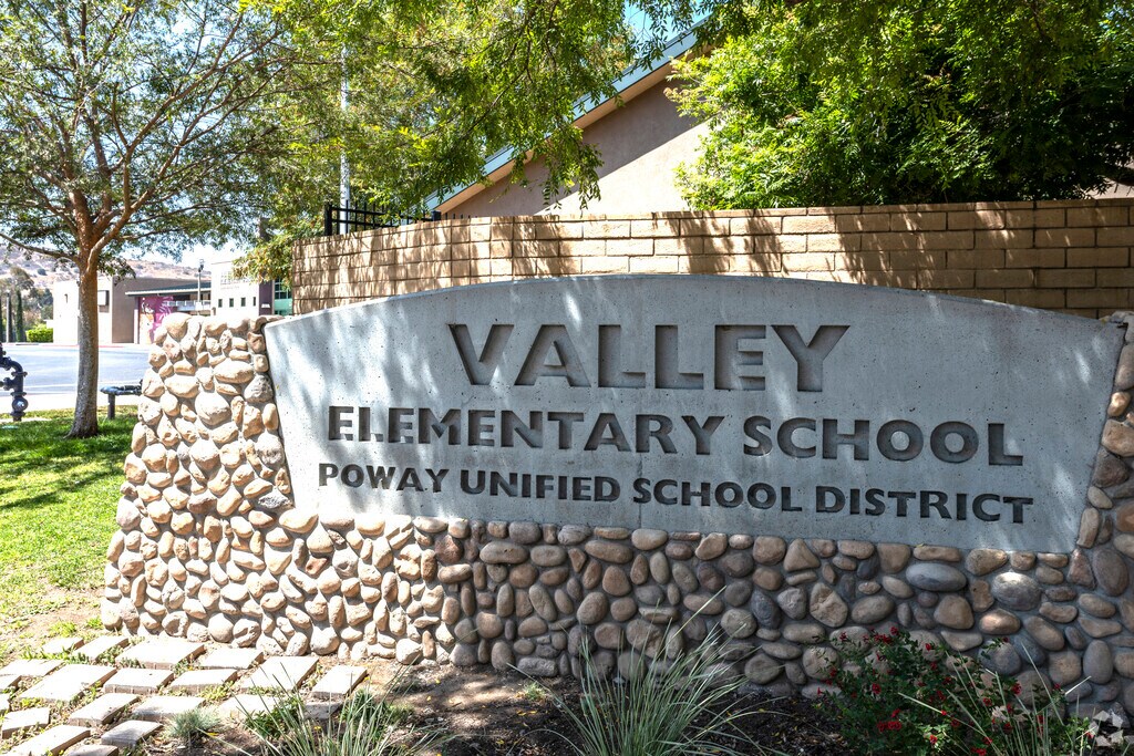 Poway Valley Elementary School Monument welcomes students in the community.
