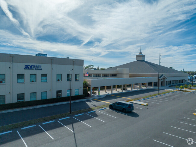 Skycrest Christian School entrance greets students to learn!