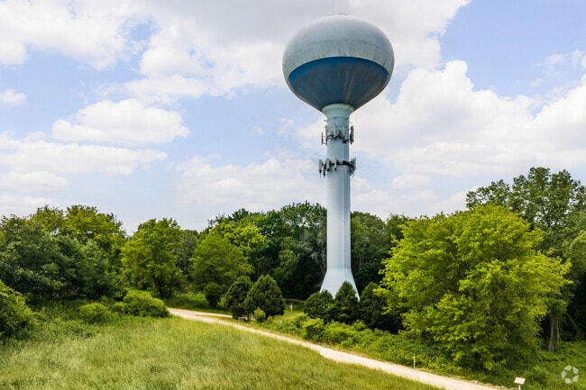 Middleton's water tower peeks up over Pheasant Branch Conservancy, and Orchid Heights Park.