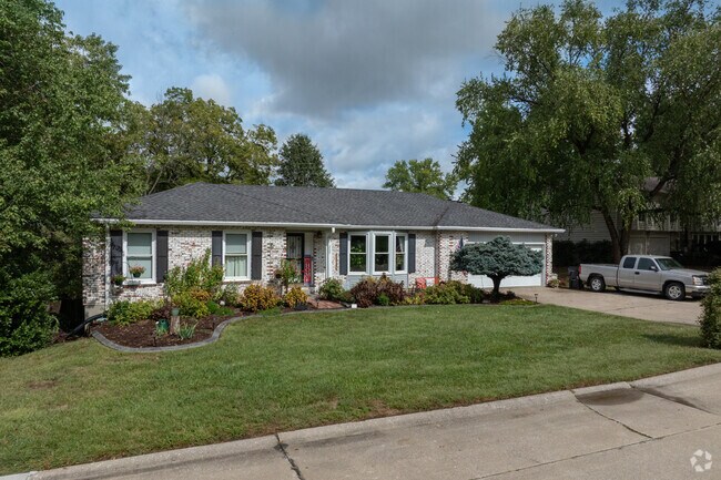 Park DeVille has ranch style homes with a brick facade.