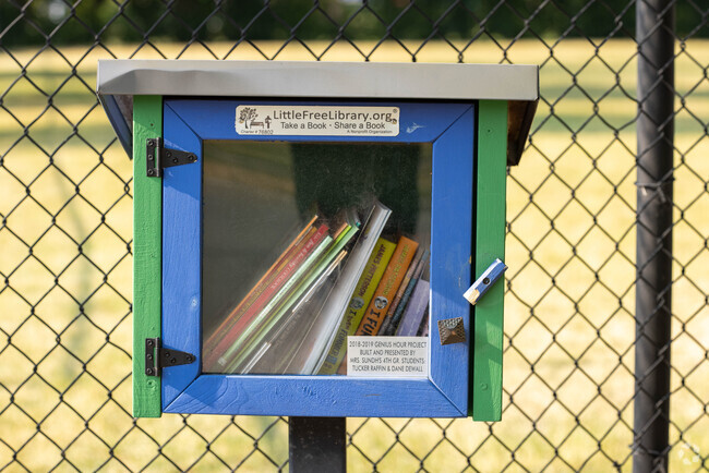 Highland Middle School has mini libraries outside for students looking for additional material.