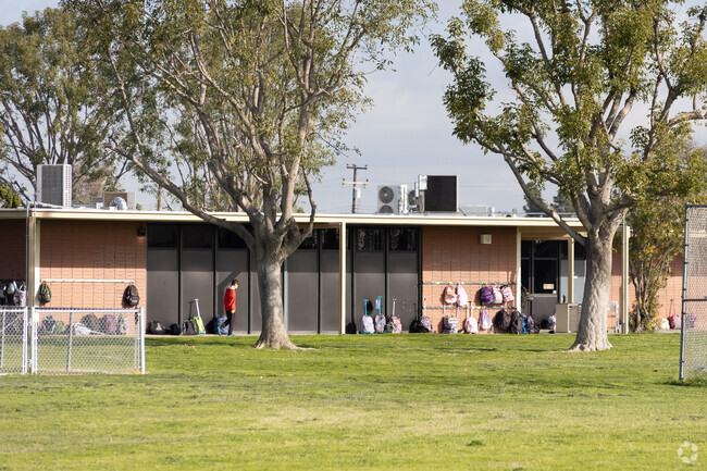 Tamura Elementary has brick classrooms in Fountain Valley.